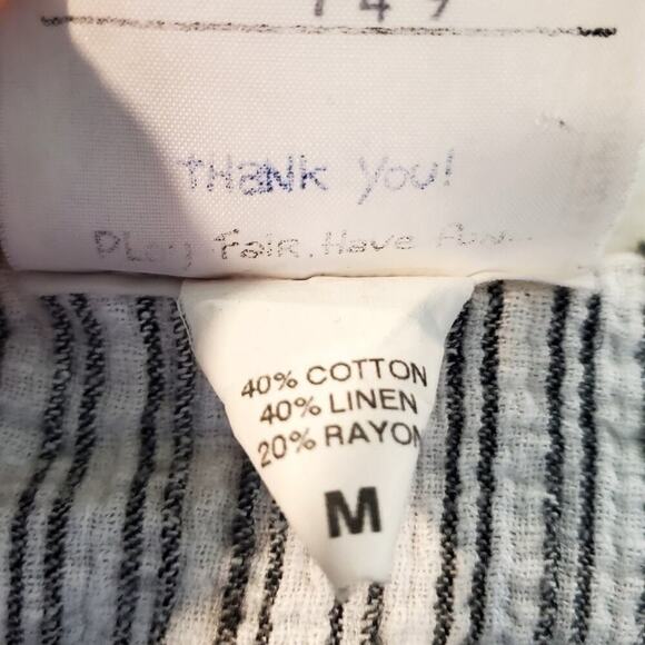 Alegre Hand Painted Fish Nautical Cape Stripe Artsy Cropped Top Size‎ Medium - Picture 8 of 9